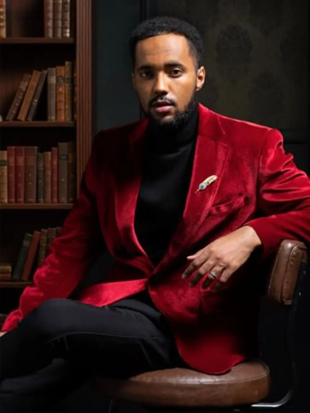 Slim Fit Velvet Blazer for Men One Button Tuxedo Jacket Prom Wedding Dinner - Picture 2 of 7